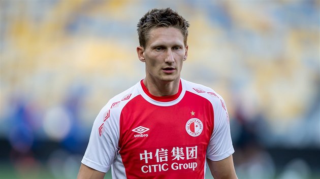 Milan Škoda ze Slavie na tréninku v aréně Dynama Kyjev Milan Škoda ze Slavie na tréninku v aréně Dynama Kyjev
