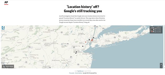 Google zaznamenal Historii polohy i po jejím vypnutí v menu Google zaznamenal Historii polohy i po jejím vypnutí v menu