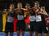 Belgick tafeta se raduje z titulu evropskch ampion v zvod na 4x400 metr.