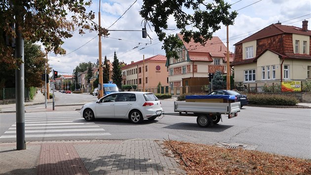 Jedna z kiovatek, kde provoz hld kamerov systm, je v Jihlav u autobusovho ndra.