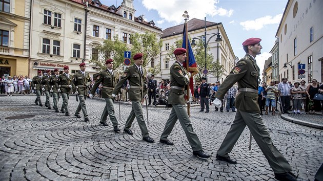 Posledn rozlouen s vojkem Martinem Marcinem v chomutovskm kostele sv. Ignce. (14. srpna 2018)