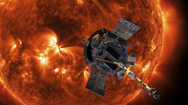 Parker Solar Probe na cestě ke Slunci v představách vıtvarníka.
