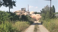 Odstřel budovy nábytkářské firmy na Vyškovsku Odstřel budovy nábytkářské firmy na Vyškovsku