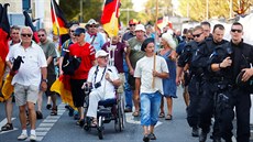 Demonstrace proti Merkelové v Dráanech (16.8.2018)