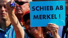 Demonstrace proti Merkelové v Dráanech (16. srpna 2018)