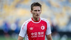 Milan Škoda ze Slavie na tréninku v aréně Dynama Kyjev Milan Škoda ze Slavie na tréninku v aréně Dynama Kyjev