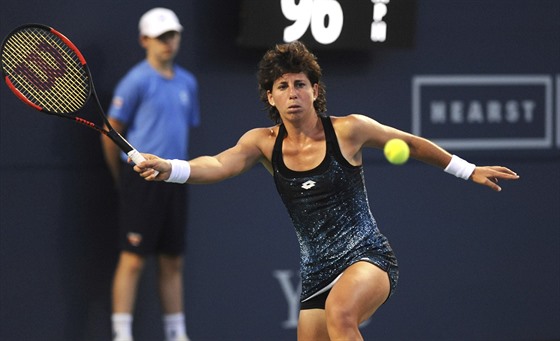 Carla Suárezová ve tvrtfinále turnaje v New Havenu.