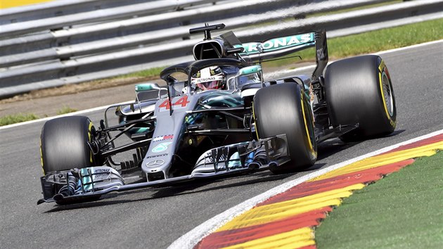 Vtz kvalifikace na Velkou cenu Belgie, britsk jezdec Lewis Hamilton z Mercedesu.