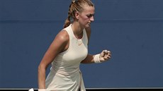 Tenistka Petra Kvitová se raduje z postupu do 2. kola US Open. Tenistka Petra Kvitová se raduje z postupu do 2. kola US Open.