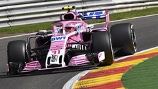 Esteban Ocon ze stáje Force India skonil v kvalifikaci na Velkou cenu Belgie...