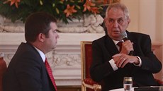 Prezident Miloš Zeman hovoří na setkání s českými velvyslanci, vlevo jeho... Prezident Miloš Zeman hovoří na setkání s českými velvyslanci, vlevo jeho...