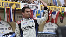 Český závodník Jan Kopecký na startu Barum Rallye. Český závodník Jan Kopecký na startu Barum Rallye.