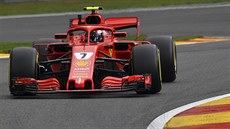 Kimi Räikkönen při tréninku na Velkou cenu Belgie. Kimi Räikkönen při tréninku na Velkou cenu Belgie.