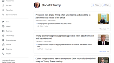 Výsledky Google News na dotaz Donald Trump