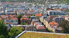 Města bez zeleně či zelených střech trápí v horkém létě mnohem vyšší teploty... Města bez zeleně či zelených střech trápí v horkém létě mnohem vyšší teploty...