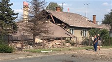 Půl domku na Hřbitovní ulici v Českém Těšíně se po explozi zcela zhroutilo.... Půl domku na Hřbitovní ulici v Českém Těšíně se po explozi zcela zhroutilo....
