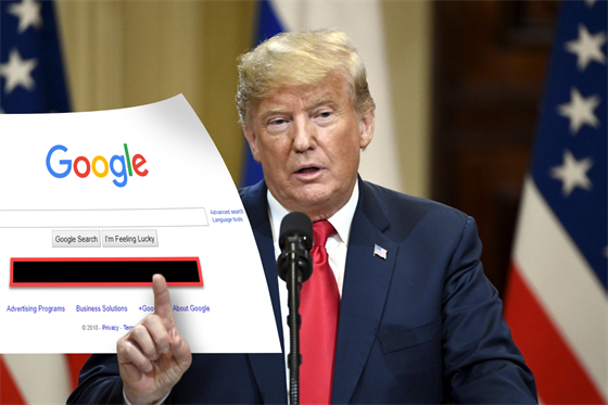 Donald Trump si postoval, e Google neodkazuje na jeho projevy. Není to ale...