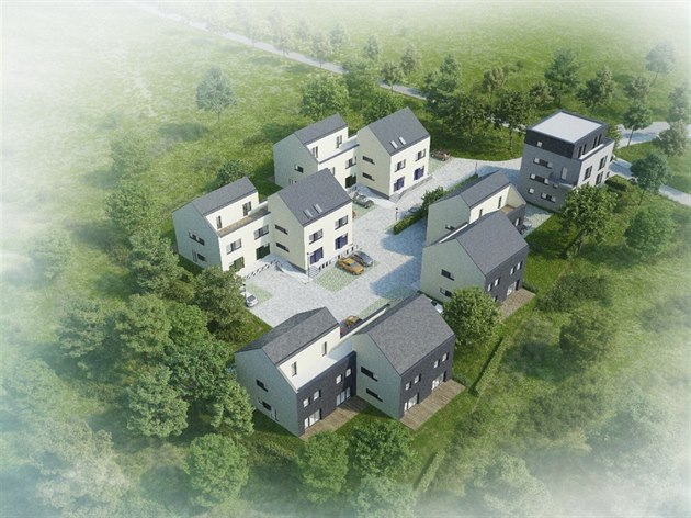 Plánovaná podoba první etapy bytového komplexu v Ronov pod Radhotm.