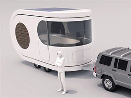 Vizualizace designového karavanu Romotow od novozélandského studia W2.