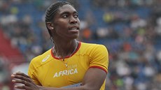 Caster Semenyaová po vítězství na mítinku v Ostravě Caster Semenyaová po vítězství na mítinku v Ostravě