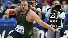 Koulař Tomáš Staněk při jednom ze svých pokusů na Kontinentálním poháru v... Koulař Tomáš Staněk při jednom ze svých pokusů na Kontinentálním poháru v...