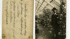 Ob strany fotografie z roku 1917, na ní je Antonín Fröml zachycen s kapesními...