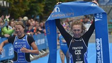Vítězka triatlonového závodu žen v Karlových Varech Vendula Frintová z České... Vítězka triatlonového závodu žen v Karlových Varech Vendula Frintová z České...