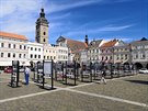 Výstava fotografií ČTK Očima 100letí na českobudějovickém náměstí Přemysla Otakara II. Výstava fotografií ČTK Očima 100letí na českobudějovickém náměstí Přemysla Otakara II.