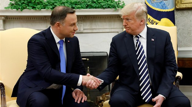 Americk prezident Donald Trump a polsk prezident Andrzej Duda v Blm dom (18. z 2018)