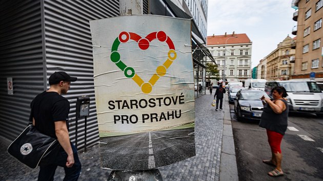 Pedvolebn plakt strany Starostov pro Prahu.
(7.9.2018)