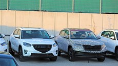 Prototypy Škody Kodiaq GT převlečené za SUV Mazdy. Prototypy Škody Kodiaq GT převlečené za SUV Mazdy.
