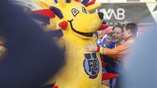 Maskot jihlavských fotbalistů na exhibici k 70. výročí klubu Maskot jihlavských fotbalistů na exhibici k 70. výročí klubu