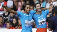 Sergej Šubenkov (vpravo) a Pascal Martinot-Lagarde přinesli Evropě na... Sergej Šubenkov (vpravo) a Pascal Martinot-Lagarde přinesli Evropě na...