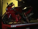 Nehoda motorke v Masojedech na Kolnsku (22. 9. 2018).