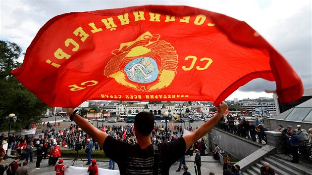 Protesty proti falovn voleb a dchodov reform ve Vladivostoku (22. z 2018)