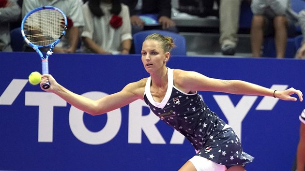 Karolna Plkov ve finle turnaje v Tokiu.