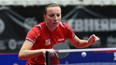 Česká stolní tenistka Aneta Kučerová hraje bekhend na ME v Alicante. Česká stolní tenistka Aneta Kučerová hraje bekhend na ME v Alicante.