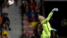 Liberecký brankář Václav Hladký inkasuje gól v utkání proti Spartě. Liberecký brankář Václav Hladký inkasuje gól v utkání proti Spartě.