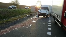 Místo nehody na pětatřicítce u Litomyšle před odbočkou na Sedliště. Místo nehody na pětatřicítce u Litomyšle před odbočkou na Sedliště.