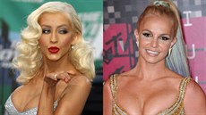 Zpěvačky Christina Aguilera a Britney Spearsová Zpěvačky Christina Aguilera a Britney Spearsová