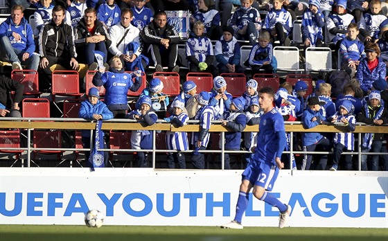 Momentka z utkání Youth League mezi Sigmou Olomouc a NK Maribor