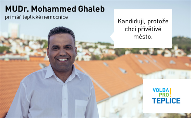 Mohammed Ghaleb kandiduje v Teplicích za opoziní hnutí.