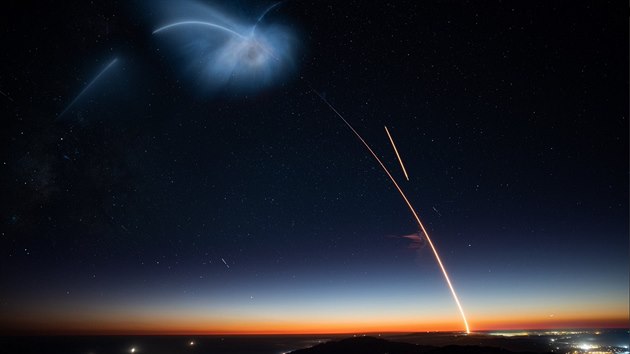 Start rakety Falcon 9 spolenosti SpaceX 8. jna 2018.