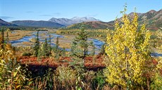 Podzim na Aljace. Aljaka patí na podzim mezi nejkrásnjí oblasti na svt....