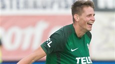 Jablonecký záložník Lukáš Masopust oslavuje svoji trefu proti Slovácku. Jablonecký záložník Lukáš Masopust oslavuje svoji trefu proti Slovácku.