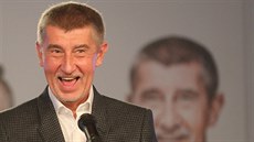 Andrej Babiš komentuje na tiskové konferenci předběžné výsledky voleb. (6.... Andrej Babiš komentuje na tiskové konferenci předběžné výsledky voleb. (6....