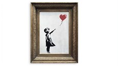 Banksyho dílo Dívka s erveným balonkem