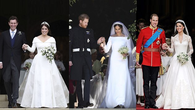 Královské svatby princezny Eugenie, prince Harryho a prince Williama Královské svatby princezny Eugenie, prince Harryho a prince Williama