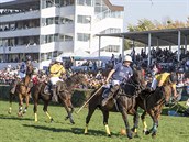 Diváci na Velké pardubické mohli před hlavní tribunou sledovat ukázku koňského... Diváci na Velké pardubické mohli před hlavní tribunou sledovat ukázku koňského...
