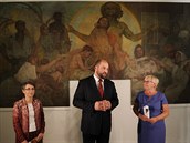 V mosteckém oblastním muzeu byl odhalen obraz Alfonse Muchy s názvem Alegorie... V mosteckém oblastním muzeu byl odhalen obraz Alfonse Muchy s názvem Alegorie...